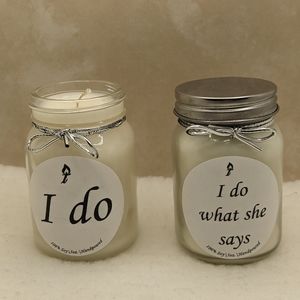 I do whatever she says soy wedding candle set